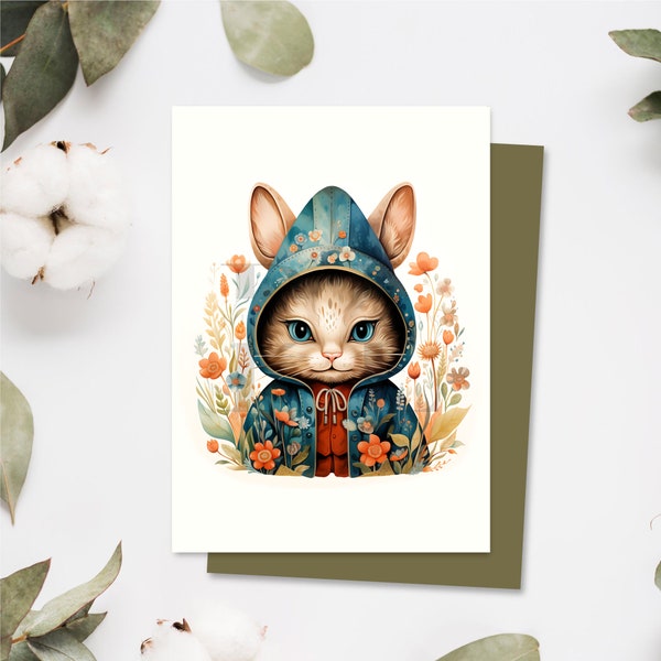 Bunny Cat Card | Cat in easter bunny costume | Funny Easter Cards | Cute Bunny Card | Happy Birthday Card | Greeting Card | Anniversary Card