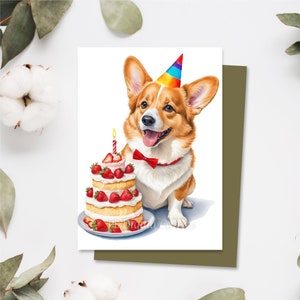 Corgis Hund Geburtstagskarte | Alles Gute zum Geburtstag Karte | Party | Grußkarte | Feier | Druckbare Karte | Digitaler Download