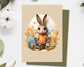 Bunny Surfer Card | Surfing Easter Card | Funny Easter Cards | Cute Bunny Card | Happy Birthday Card | Greeting Card | Anniversary Cards