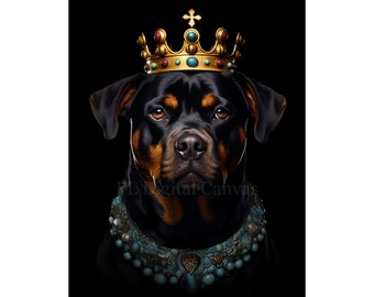 Hunde Illustration Rottweiler | Hund Prinz | Labrador Retriever Kunstwerk | Golden Retriever | Druckbare Kunst | Digitaler Download | 8 JPGs-Datei