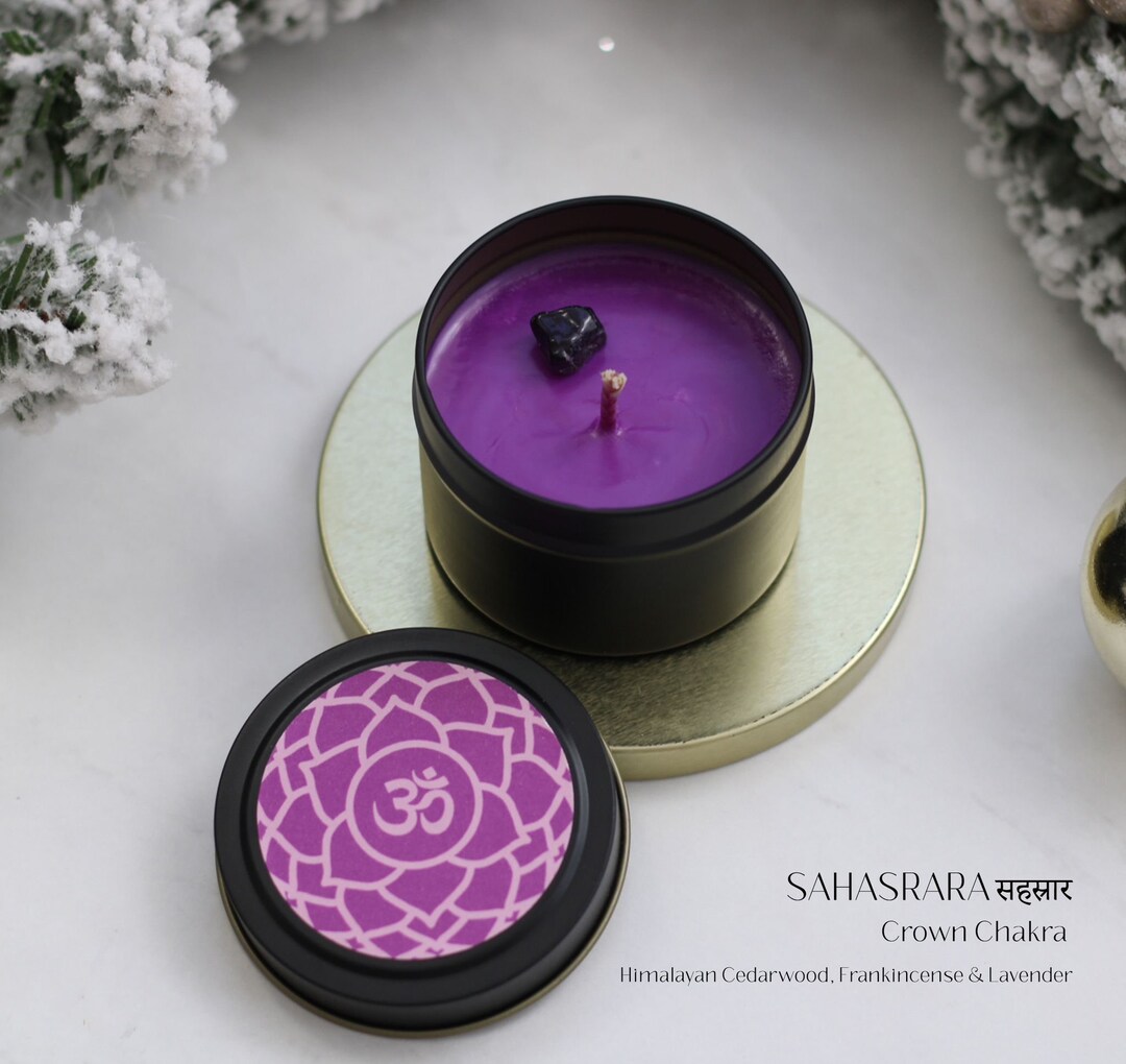 CROWN CHAKRA Candle Scented Essential Oil Candles Chakra Etsy