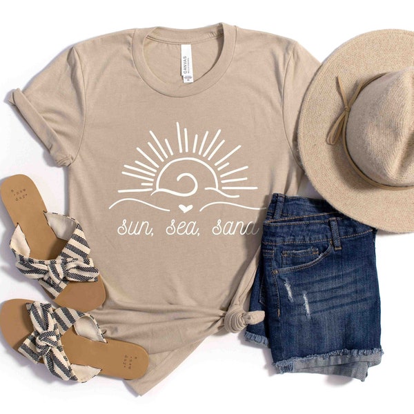 Sun Sea Sand Shirt, Beach Sunset Shirt, Women's Sun Shirt, Cute Summer Shirt