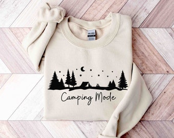 Bluza z kapturem Camping Mode, Bluza z kapturem Camping, Bluza z kapturem Tent Camping, Bluza z kapturem Campfire, Miłośnik kempingu, Prezent dla kempingowiczów