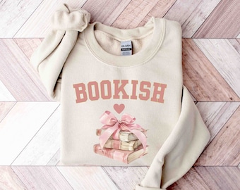Bookish Sweatshirt, Coquette Book Lover Sweatshirt, Bookish Gift, Gift for Book Lover, Reading Sweatshirt, Coquette Aesthetic