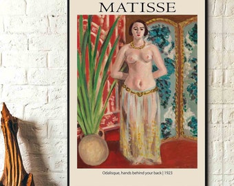 Odalisque, les mains derrière le dos 1923 Henri Matisse Art Art moderne Art mural sur toile, impression d'affiches - Exposition de peintures
