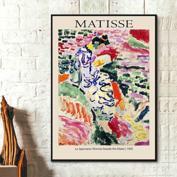 La Japonaise- Woman beside the Water 1905  -Henri Matisse  Art Modern Art Canvas Wall Art Poster Print - Painting Exhibition Art