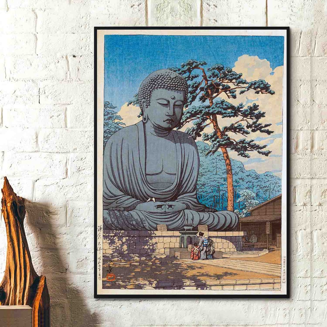 Estampe du Grand Bouddha de Kamakura par Hasui Kawase