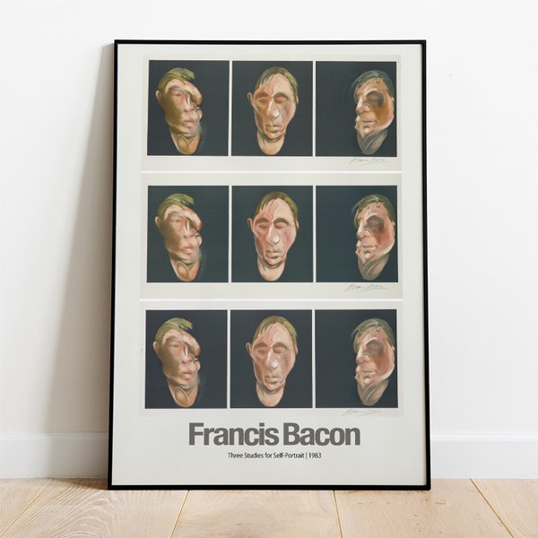 Francis Bacon - Three Studies for Self-Portrait 1983Painting Art Modern Art Canvas Wall Art Poster Print - Painting Exhibition Poster Print