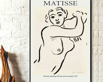 Femme debout, les bras croisés 1927 Henri Matisse Art moderne Art mural sur toile, impression d'affiches - Exposition de peintures