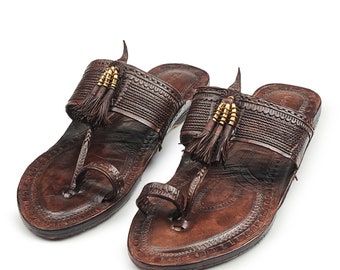 Women&#39;s Wedding Sandal | Kolhapuri Handmade Indian Leather Sandal | Flats | Buffalo Sandals | Gift for her | Vintage sandal