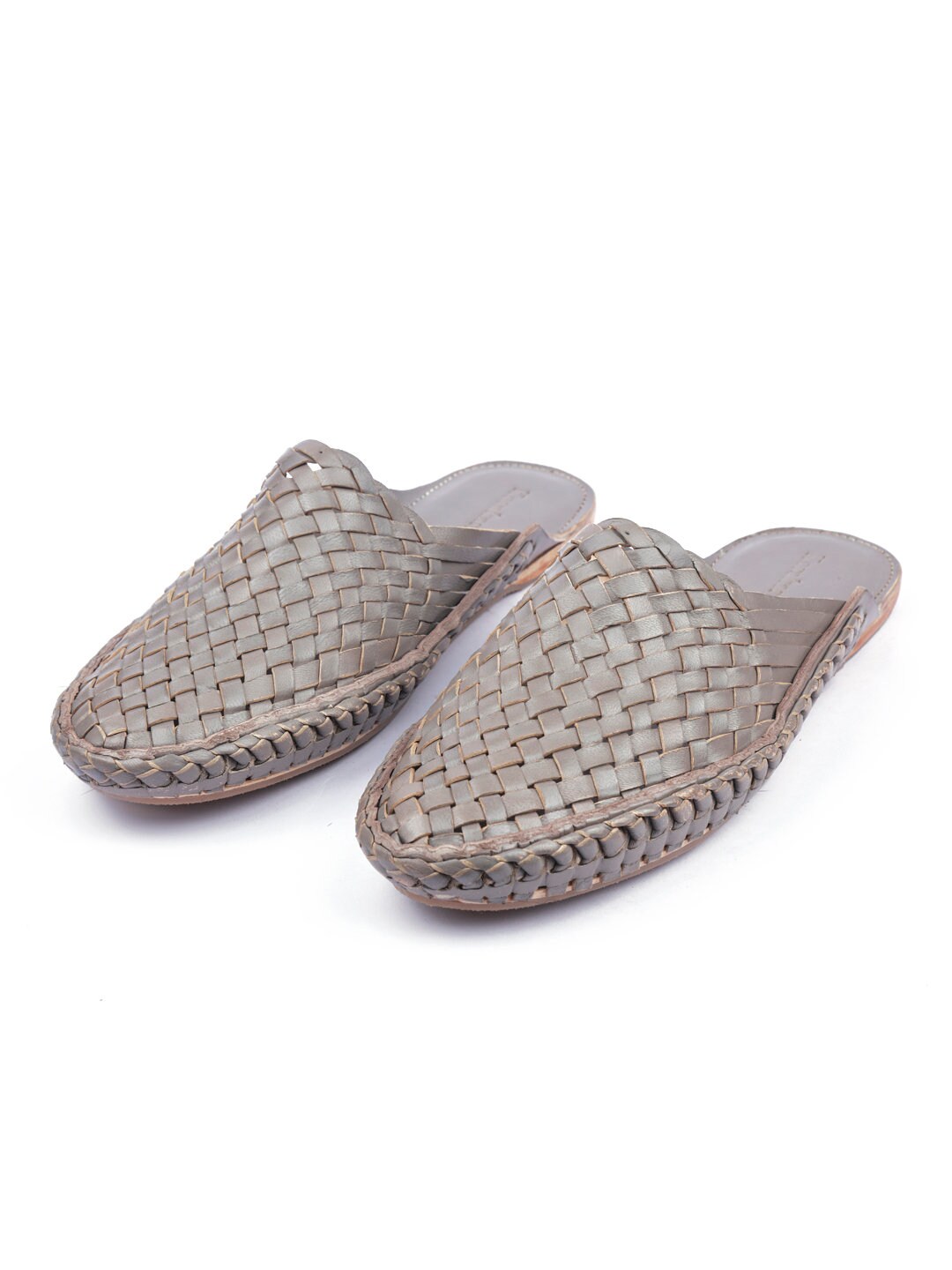 Men's woven mule sandals | grey sandals | handmade Kolhapuri shoe | ancient Indian | Sandales homme | Sandales cuir