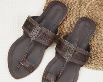 Indian Handcrafted Sandal | Flat Sandals | Handmade Slippers | Women flats | Kolhapuri | Leather Sandal for women | Women Sandal | Kolhapuri