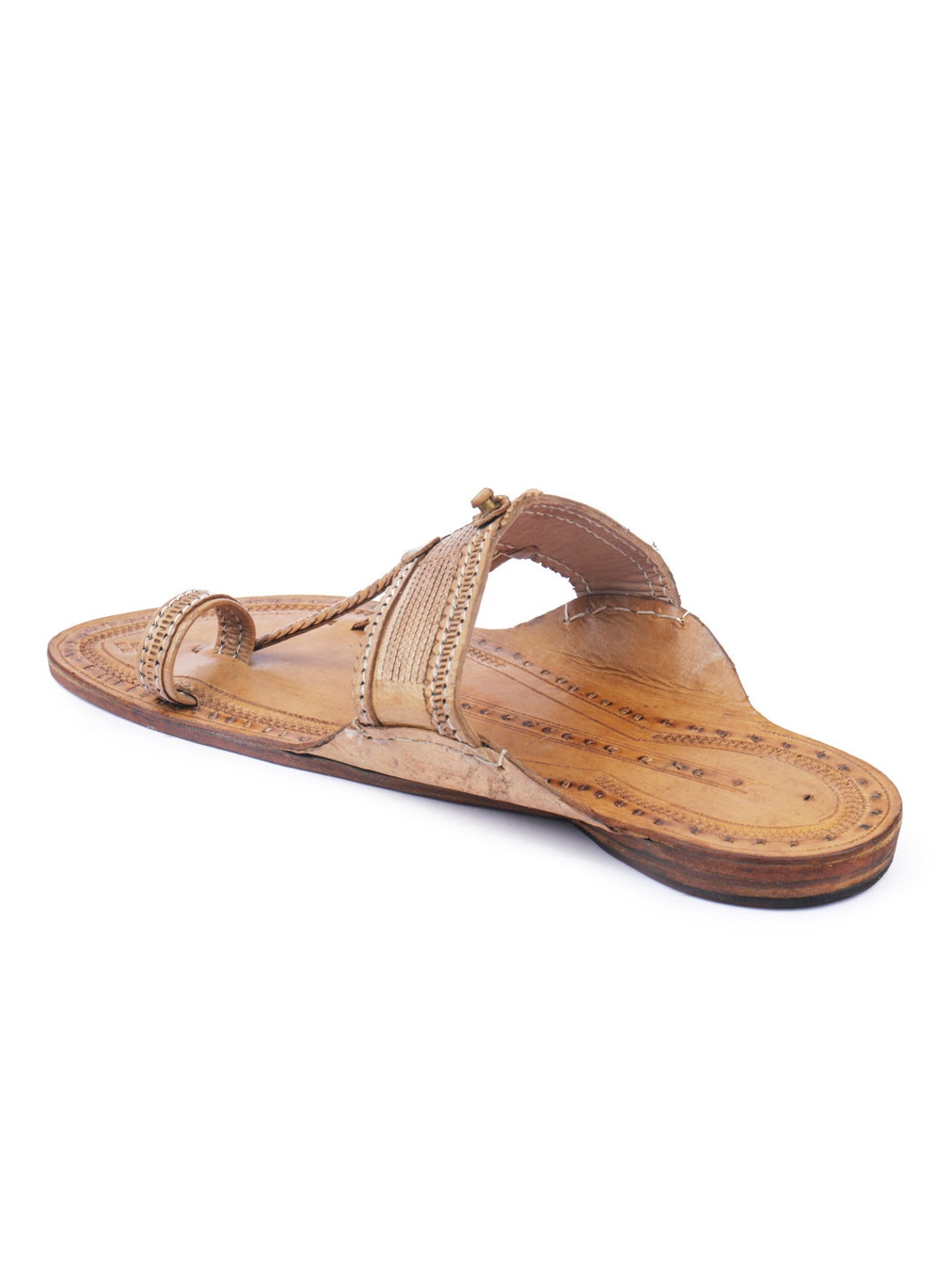 EthnicVibes Sandales Kolhapuri Plates En Cuir Souple Chappal Femme - Style Ethnique Boho Chic ST13, Tailles US 6-11
