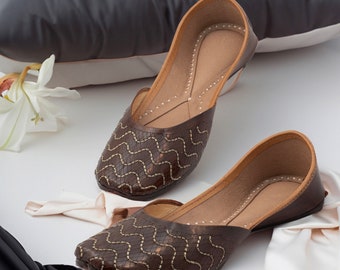Choco - Traditional Indian Punjabi Sandals | Juttis | Colorful Handcrafted Leather Shoes