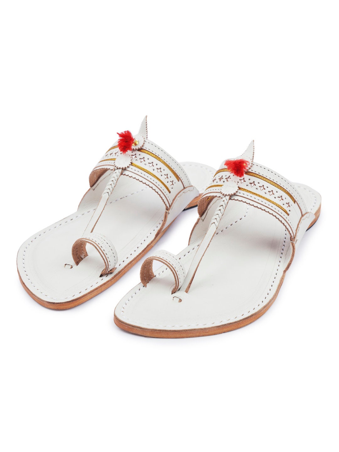 Buy Men's Authentic White Kolhapuri Sandals Mens Kolhapuri