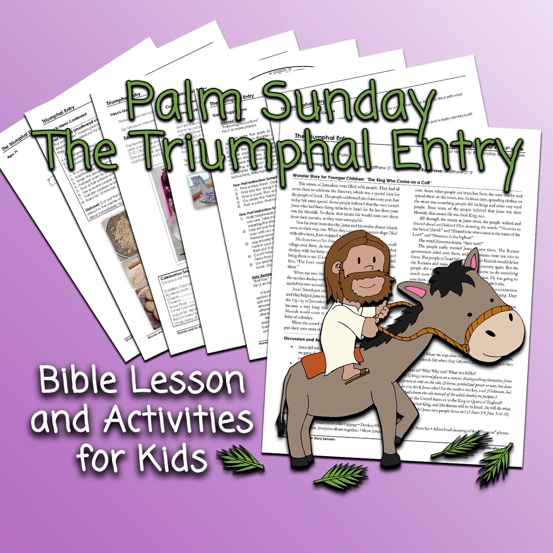 Palm Sunday Triumphal Entry | Bible Lesson and Activities for Kids | 4 ...