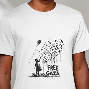 Free Gaza - Hope and Freedom Concept Art for T-Shirts and Stickers - Child with Kite Illustration - SVG & PNG Download