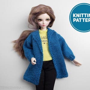 MiniFee Doll Cardigan - Knitting Pattern for Slim MSD | BJD 1/4 | and Fashion dolls 16 &quot; (40 cm)