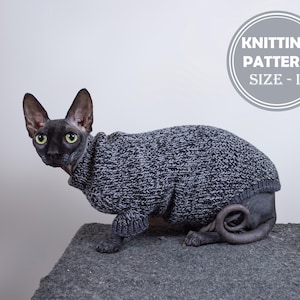 Cat Seamless Sweater size L knitting pattern PDF by Irina Khoroshaeva