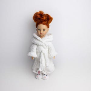 Doll Bathrobe & Slippers Knitting Pattern / Paola Reina Clothes Set / 13 inch Doll Outfit Pattern PDF in ENGLISH image 4
