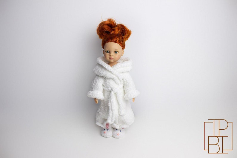 Doll Bathrobe & Slippers Knitting Pattern / Paola Reina Clothes Set / 13 inch Doll Outfit Pattern PDF in ENGLISH image 4