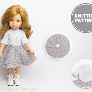 Doll Clothes Top & Skirt Knitting Pattern // Knitted Outfit for 13 inch Paola Reina