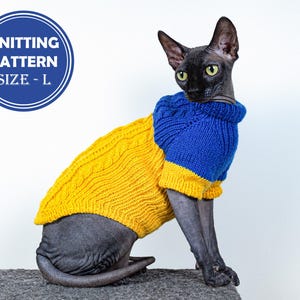 Sphynx Cozy Jumper Size L Knitting Pattern PDF by Irina Khoroshaeva