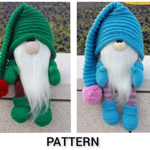 GNOME knitting pattern. Knitting toys patterns. Amigurumi pattern. Knitting toys patterns. Easter gnome knitting Knit and knitted gnome image 1