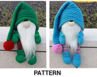 GNOME knitting pattern. Knitting toys patterns. Amigurumi pattern. Knitting toys patterns. Easter gnome knitting Knit and knitted gnome
