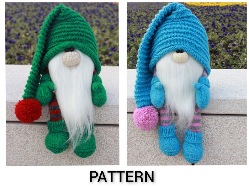 GNOME knitting pattern. Knitting toys patterns. Amigurumi pattern. Knitting toys patterns. Easter gnome knitting Knit and knitted gnome image 1