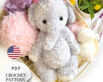 Schema uncinetto elefante soffice amigurumi PDF. Tutorial peluche