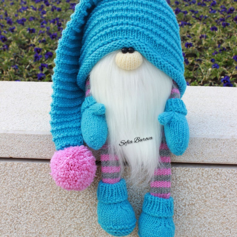 GNOME knitting pattern. Knitting toys patterns. Amigurumi pattern. Knitting toys patterns. Easter gnome knitting Knit and knitted gnome image 4