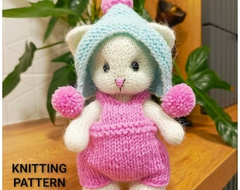 KITTEN knitting pattern PDF.knitting pattern - Pretty Kitten. Cat knitting pattern. DIY.