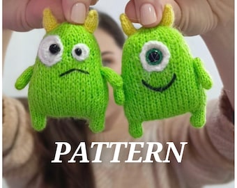 Monster Knitting Pattern | Cute Plush Toy Knitting Pattern | Knitted Amigurumi Monster | Instant Download PDF