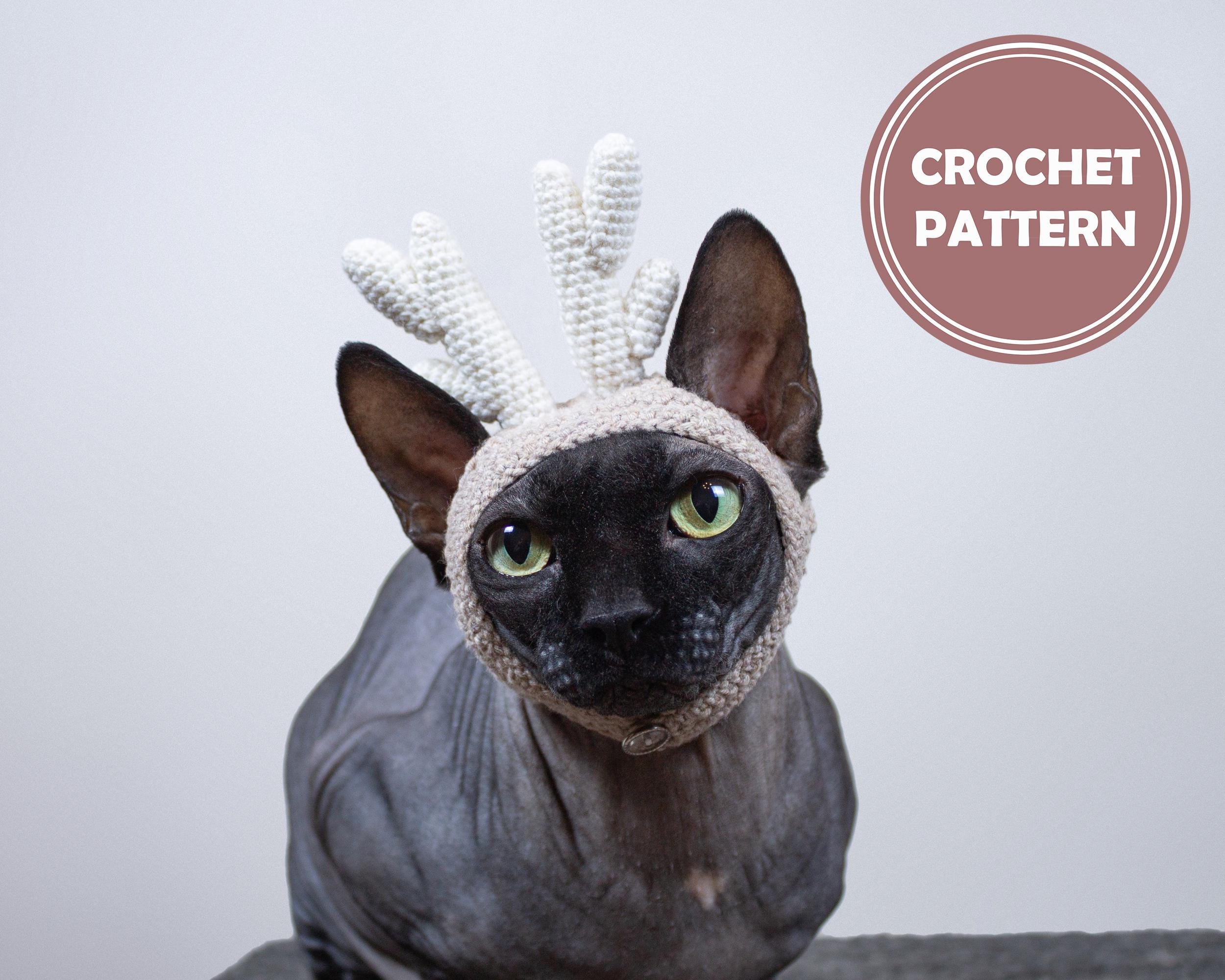 Hat with Deer Horns for cat Crochet Pattern PDF by Irina Khoroshaeva
