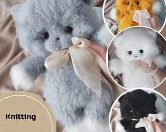 Knitting Pattern Cat | Cute Kitten PDF Pattern | DIY Knit Cat Toy | Digital Download | Easy Animal Knitting Pattern | Gift for Knitters