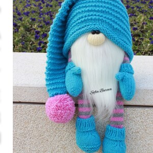 GNOME knitting pattern. Knitting toys patterns. Amigurumi pattern. Knitting toys patterns. Easter gnome knitting Knit and knitted gnome image 2