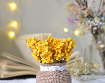 Crochet flower pot, amigurumi pattern