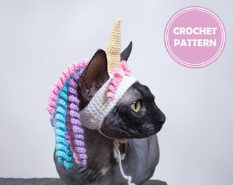 Unicorn Hat for cat Crochet Pattern PDF by Irina Khoroshaeva