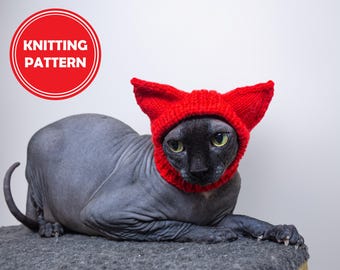 Winter Hat for cat Knitting Pattern PDF