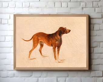 Vintage Upper Class Dog Posh Art Print Oil Painting Art Print Cabin Den Decor