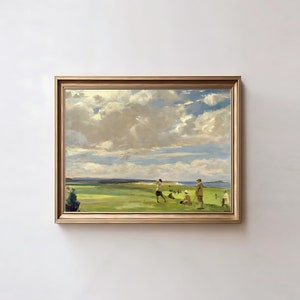 Golf Vintage Painting Landscape Art Print Vintage Golf Course Wall Art Golf Fan Gifts