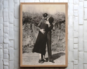 Bonnie and Clyde Partners in Crime Valentine's Day Art Print Poster Wall Art
