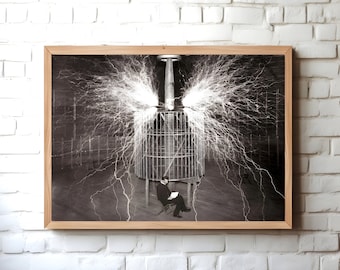 Nikolai Tesla Historical Photo High Quality Art Print Poster Wall Art