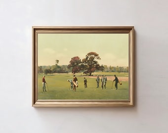 Golf Vintage Painting Landscape Art Print Vintage Golf Course Wall Art Golf Fan Gifts
