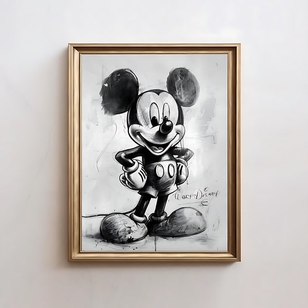 Walt Disney Sketch Art Mickey Mouse Concept Steamboat Willy Print Modern Wall Art