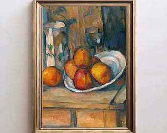 Kitchen Still Life Painting | Vintage Paul Cézanne Art | Oil Painting Print | Still Life Print | Rustic Kitchen Wall Art
