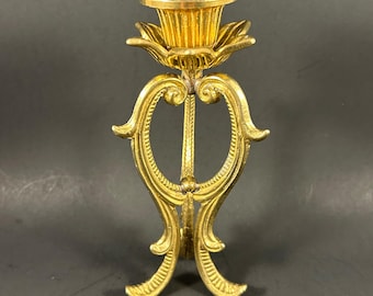 Vintage Brass Ornate Candlestick, Candleholder