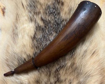 Replica of Battle Worn Powder Horn | Outdoor Enthusiast | Hunter | Muzzleloader