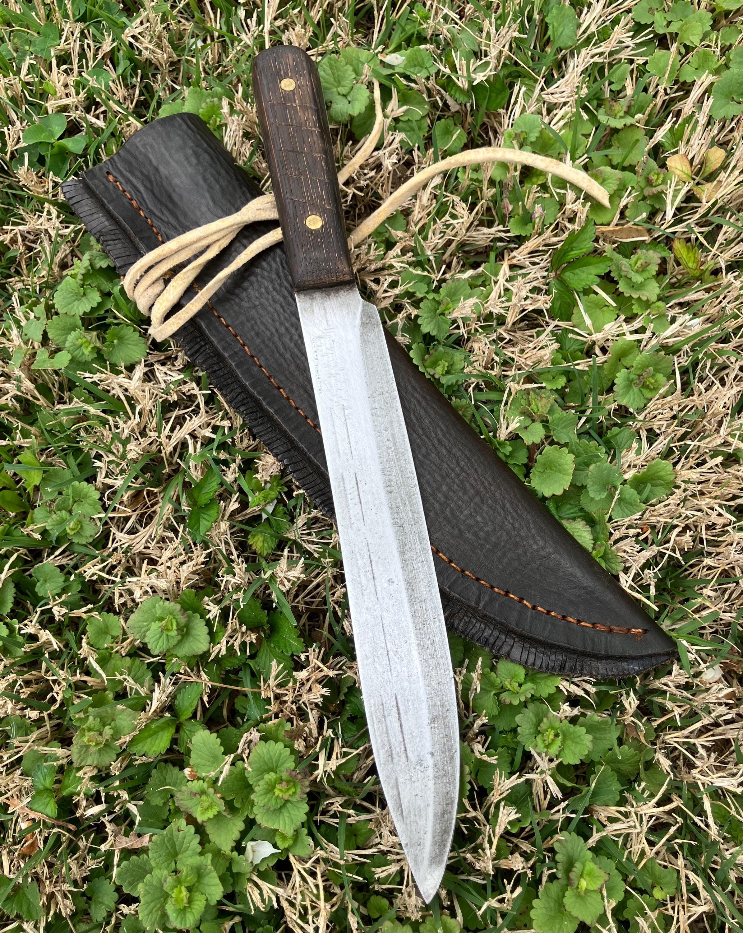 Cuchillo y funda para cinturón de cazador largo/montañés/entusiasta de actividades al aire libre